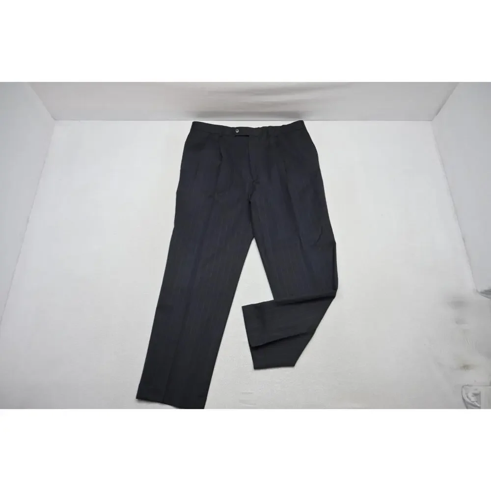 Jos A‎ Bank 100% Wool Striped 2 Piece Suit Pants Jacket Mens Sz 38 x 32 44 L
